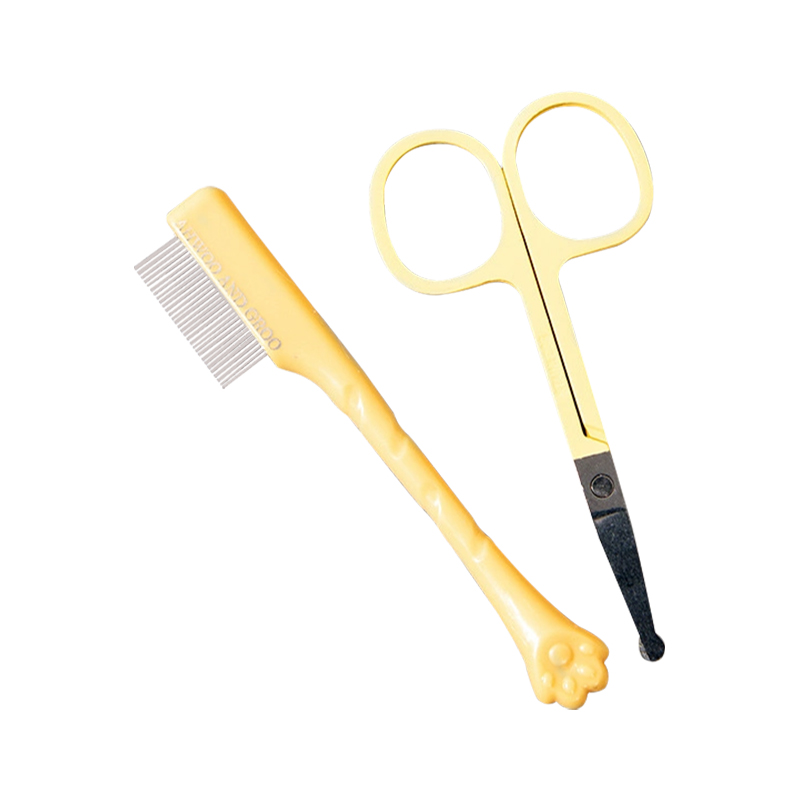Kit de pente e tesoura para limpeza de animais de estimação