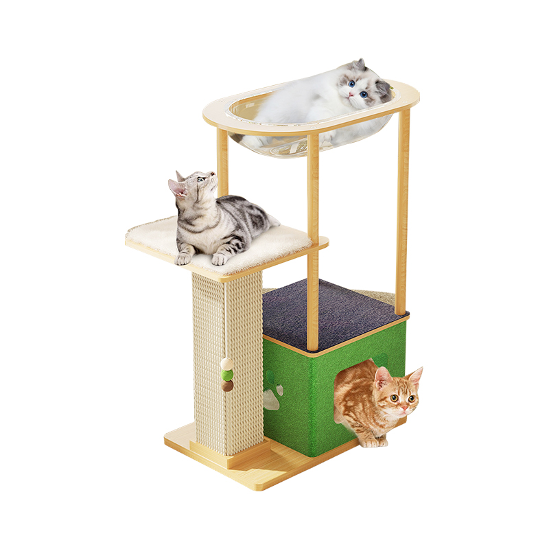Escalada interna para gatos brincando de casinha