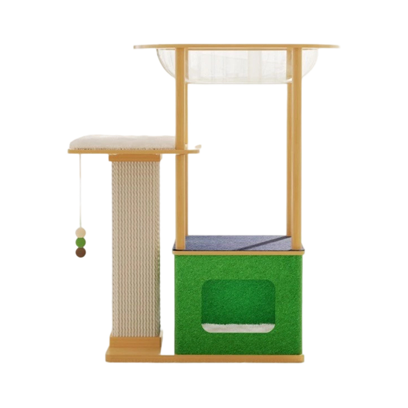 Casa interna com estrutura para escalada para gatos