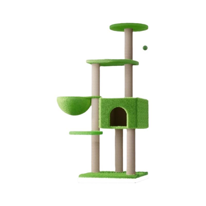 Casa de escalada de pelúcia para gatos interna