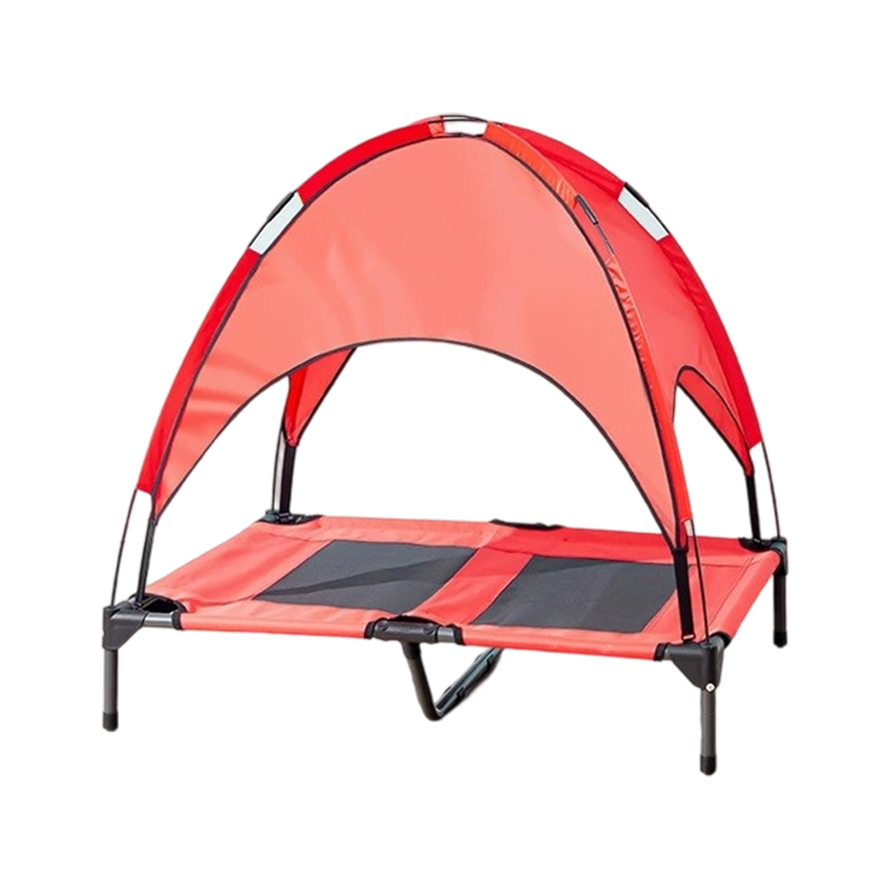 Cama trampolim para animais de estimação com dossel