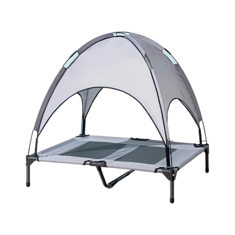 Cama trampolim para animais de estimação com dossel